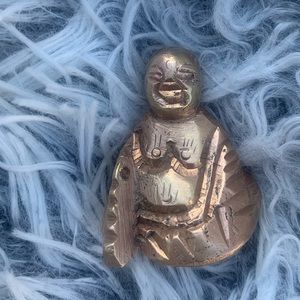 Vintage brass Buddha necklace charm